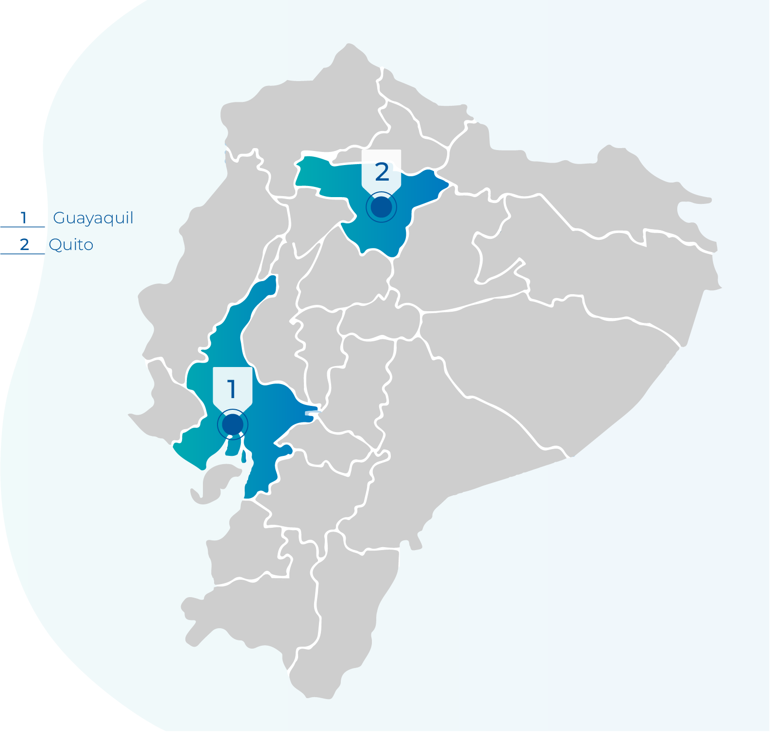 Mapa de colombia con la cobertura de Imbera
